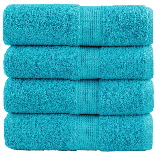 Vidaxl premium washandjes solund 4 stuks turquoise 30x30 cm 600 g m2