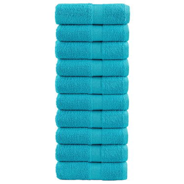 Vidaxl premium washandjes solund 10 stuks turquoise 30x30 cm 600 g m2