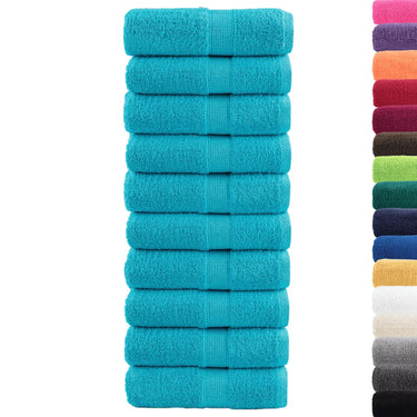 Vidaxl premium washandjes solund 10 stuks turquoise 30x30 cm 600 g m2