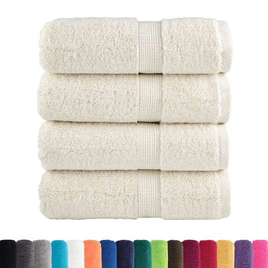Vidaxl premium washandjes solund 4 stuks crème 30x30 cm 600 g m2