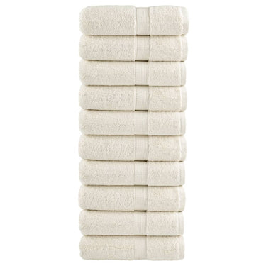 Vidaxl premium washandjes solund 10 stuks crème 30x30 cm 600 g m2