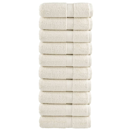 Vidaxl premium washandjes solund 10 stuks crème 30x30 cm 600 g m2