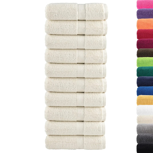 Vidaxl premium washandjes solund 10 stuks crème 30x30 cm 600 g m2