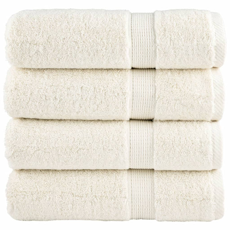 Load image into Gallery viewer, Vidaxl handdoeken solund 4 st 600 g m² 50x100 cm crèmekleurig
