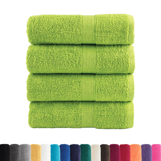 Vidaxl premium washandjes solund 4 stuks appelgroen 30x30 cm 600 g m²