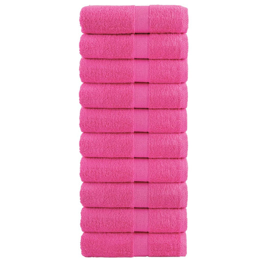Vidaxl premium washandjes solund 10 stuks roze 30x30 cm 600 g m²