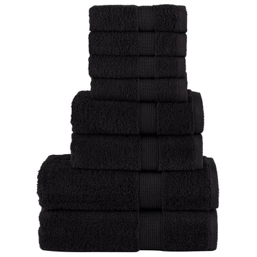 Vidaxl 8-delige handdoekenset solund 600 g m² zwart