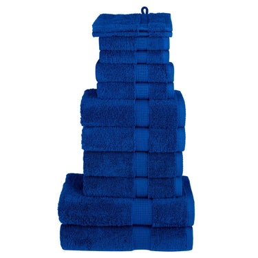Vidaxl 12-delige handdoekenset solund 600 g m² blauw