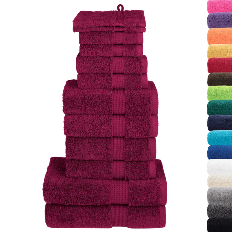 Load image into Gallery viewer, Vidaxl 12-delige handdoekenset solund 600 g m² bordeauxrood
