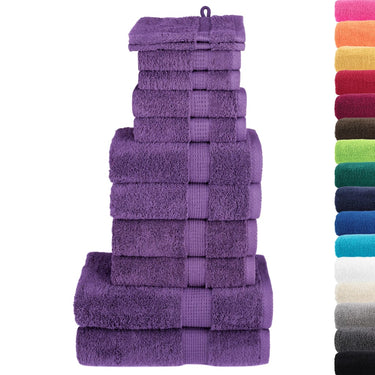 Vidaxl 12-delige handdoekenset solund 600 g m² paars