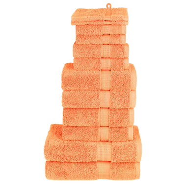 Vidaxl 12-delige handdoekenset solund 600 g m² oranje