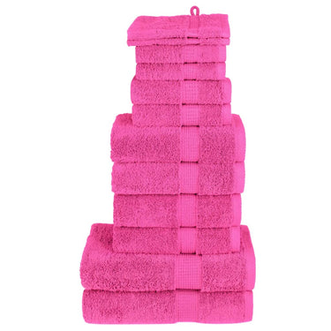 Vidaxl 12-delige handdoekenset solund 600 g m² roze