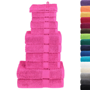 Vidaxl 12-delige handdoekenset solund 600 g m² roze