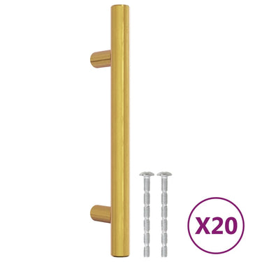 Vidaxl handvatten 20 st 96 mm roestvrij staal goudkleurig