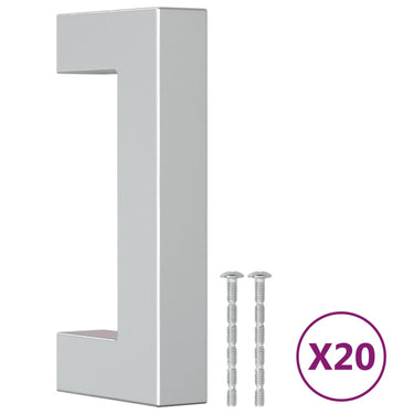 Vidaxl handvatten 20 st 64 mm roestvrij staal zilverkleurig