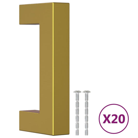 Vidaxl handvatten 20 st 64 mm roestvrij staal goudkleurig