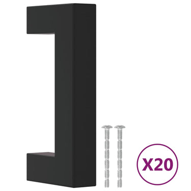 Vidaxl handvatten 20 st 64 mm roestvrij staal zwart