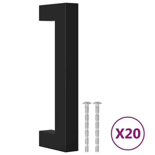 Vidaxl handvatten 20 st 96 mm roestvrij staal zwart