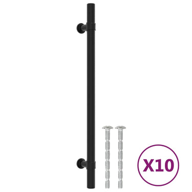 Vidaxl handvatten 10 st 192 mm roestvrij staal zwart