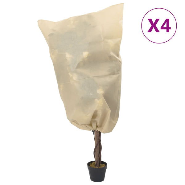 Vidaxl plantenhoezen met trekkoord 4 st 70 g m² 0,8x1 m