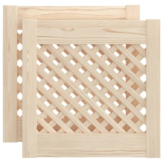 Vidaxl kastdeuren met latwerk 2 st 39,5x39,5 cm massief grenenhout