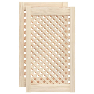Vidaxl kastdeuren met latwerk 2 st 39,5x69 cm massief grenenhout