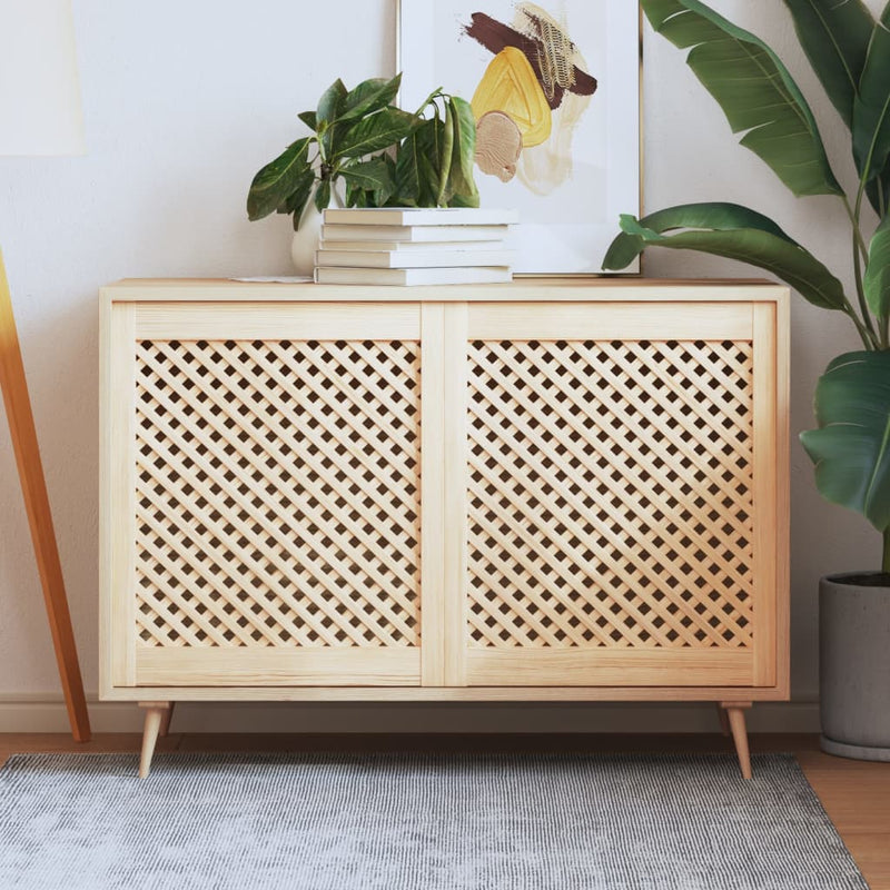 Load image into Gallery viewer, Vidaxl kastdeuren met latwerk 2 st 59,5x69 cm massief grenenhout
