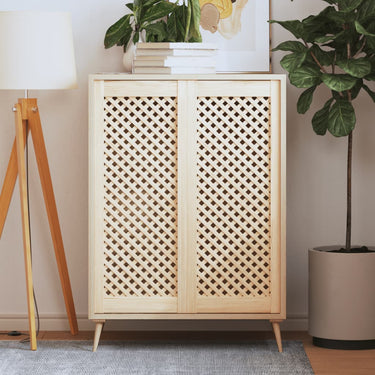 Vidaxl kastdeuren met latwerk 2 st 39,5x99 cm massief grenenhout