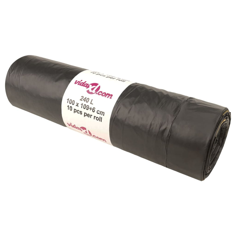 Load image into Gallery viewer, Vidaxl vuilniszakken met trekkoorden 150 st 240 l zwart
