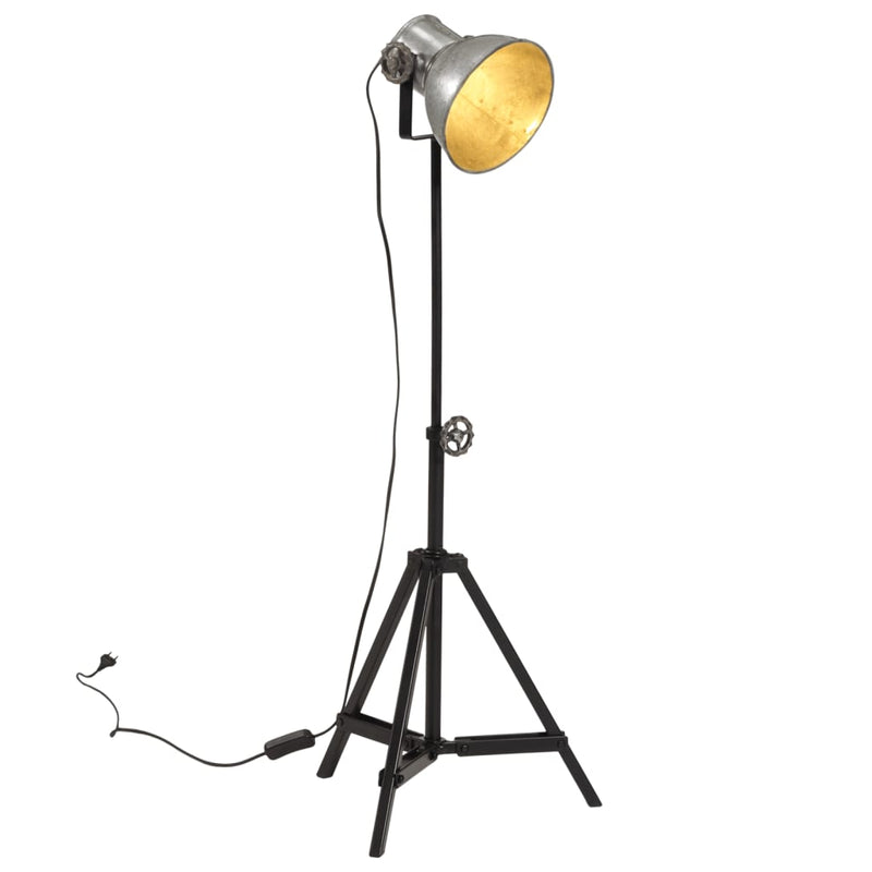 Load image into Gallery viewer, Vidaxl vloerlamp 25 w e27 35x35x65 95 cm vintage zilverkleurig
