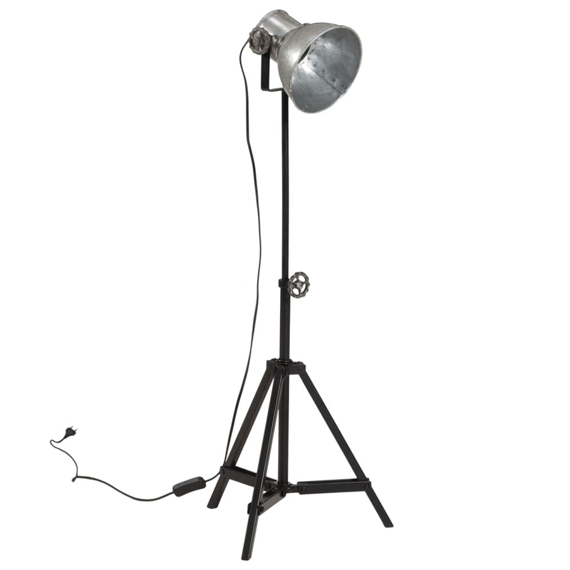 Load image into Gallery viewer, Vidaxl vloerlamp 25 w e27 35x35x65 95 cm vintage zilverkleurig
