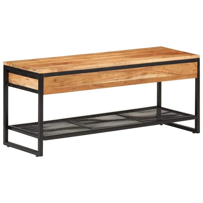 Load image into Gallery viewer, Vidaxl schoenenbankje 110x35x45 cm massief acaciahout en ijzer

