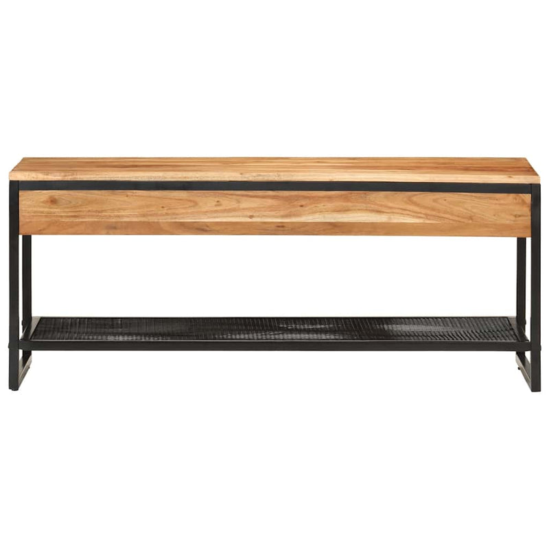 Load image into Gallery viewer, Vidaxl schoenenbankje 110x35x45 cm massief acaciahout en ijzer

