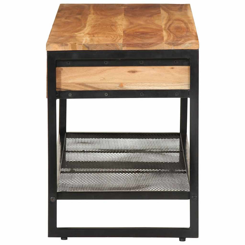 Load image into Gallery viewer, Vidaxl schoenenbankje 110x35x45 cm massief acaciahout en ijzer
