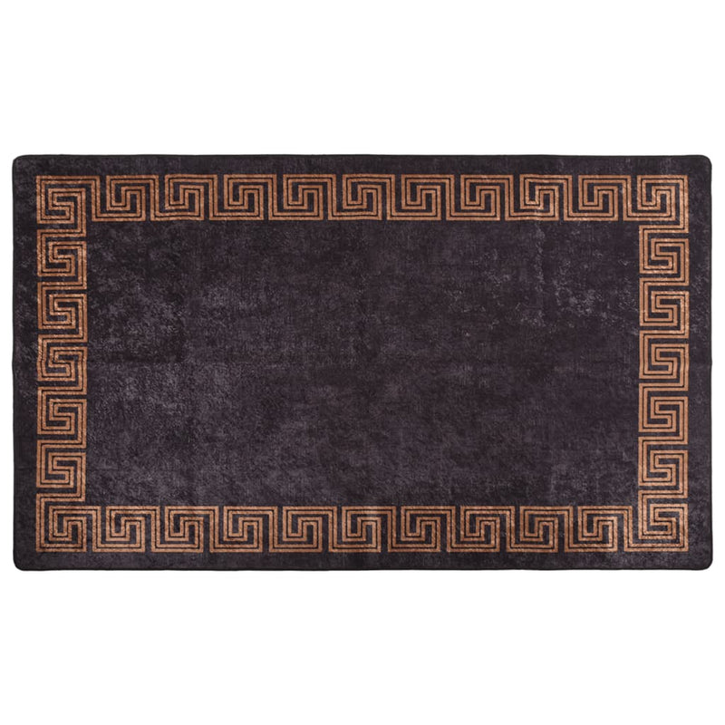 Load image into Gallery viewer, Vidaxl vloerkleed wasbaar anti-slip 120x170 cm zwart en goudkleurig
