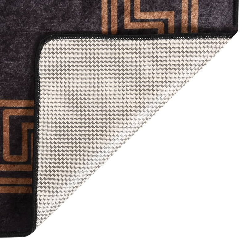 Load image into Gallery viewer, Vidaxl vloerkleed wasbaar anti-slip 120x170 cm zwart en goudkleurig
