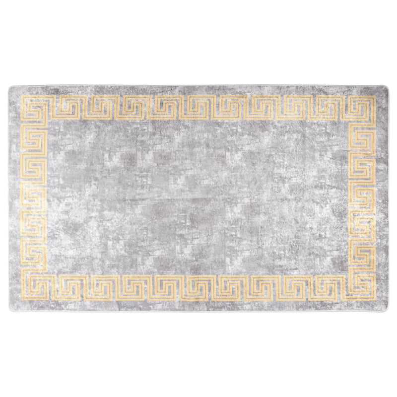 Load image into Gallery viewer, Vidaxl vloerkleed wasbaar anti-slip 120x170 cm grijs en goudkleurig
