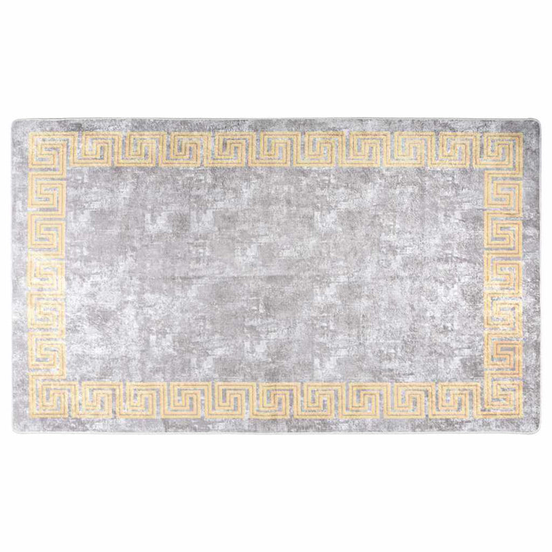 Load image into Gallery viewer, Vidaxl vloerkleed wasbaar anti-slip 150x230 cm grijs en goudkleurig
