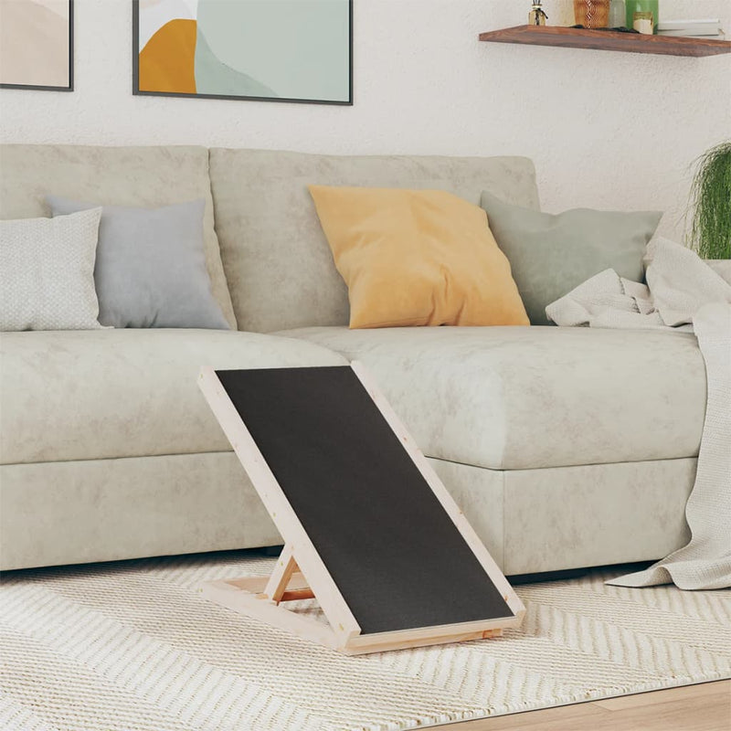 Load image into Gallery viewer, Vidaxl hondenloopplank 70x35 cm massief vurenhout grijs
