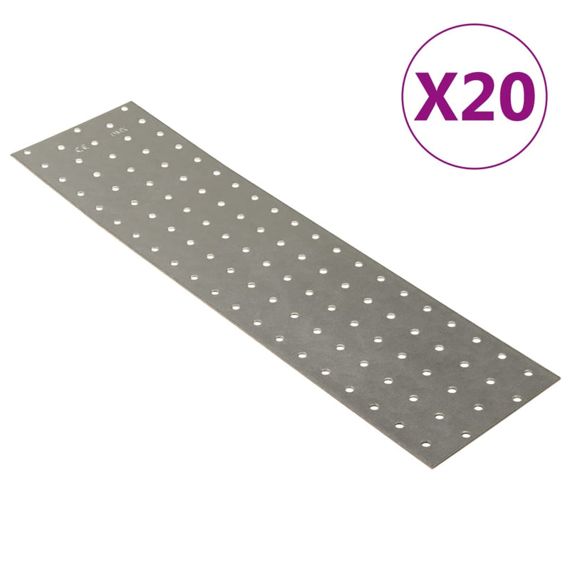 Load image into Gallery viewer, Vidaxl platen geperforeerd 20 st 2 mm 400x100 mm gegalvaniseerd staal
