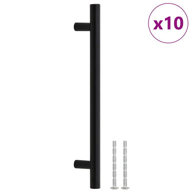 Vidaxl handvatten 10 st 160 mm roestvrij staal zwart