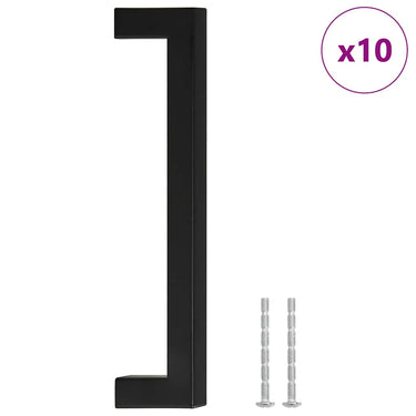 Vidaxl handvatten 10 st 160 mm roestvrij staal zwart