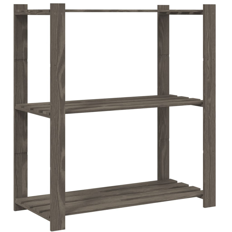 Load image into Gallery viewer, Vidaxl opbergrek 3-laags 80x38x90 cm massief grenenhout grijs
