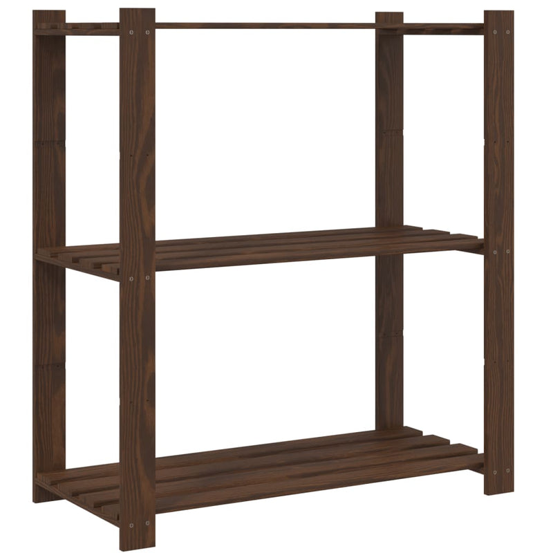 Load image into Gallery viewer, Vidaxl opbergrek 3-laags 80x38x90 cm massief grenenhout bruin
