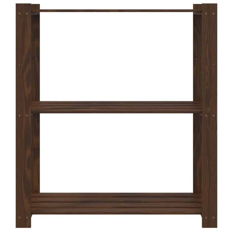 Load image into Gallery viewer, Vidaxl opbergrek 3-laags 80x38x90 cm massief grenenhout bruin
