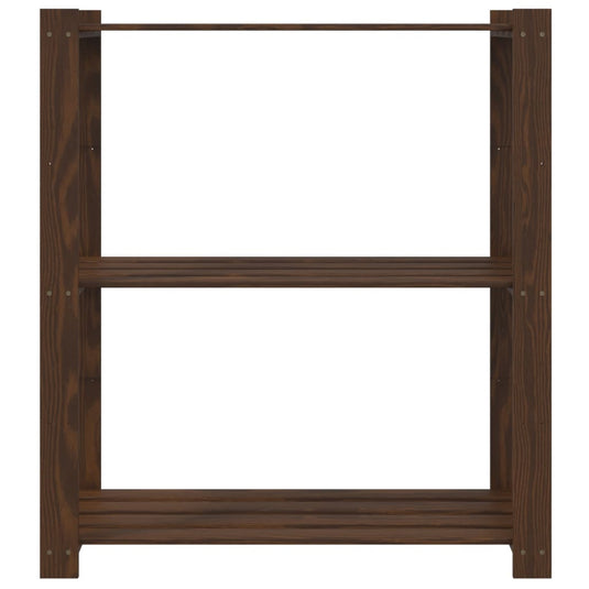Vidaxl opbergrek 3-laags 80x38x90 cm massief grenenhout bruin