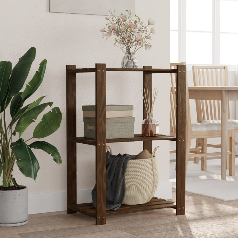 Load image into Gallery viewer, Vidaxl opbergrek 3-laags 60x38x90 cm massief grenenhout bruin
