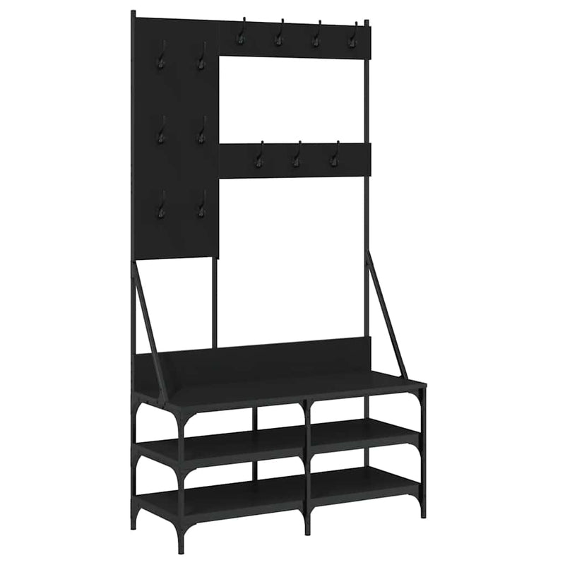 Load image into Gallery viewer, Vidaxl kledingrek met schoenenrek 100x40x184 cm zwart
