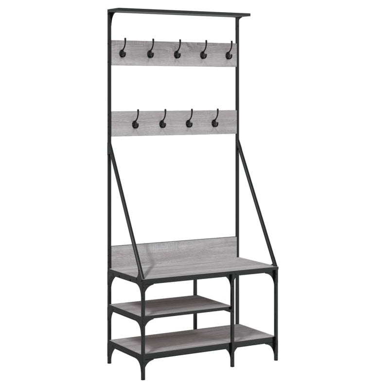Load image into Gallery viewer, Vidaxl kledingrek met schoenenrek 80x40x184 cm grijs sonoma eikenkleur
