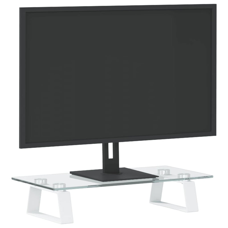 Load image into Gallery viewer, Vidaxl monitorstandaard 40x20x8 cm gehard glas en metaal wit

